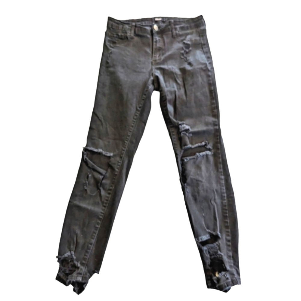 Cello Distressed Cropped Skinny Pants